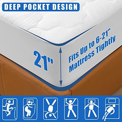 JamRest Waterproof Mattress Protector Twin XL 6-21 Deep Pocket