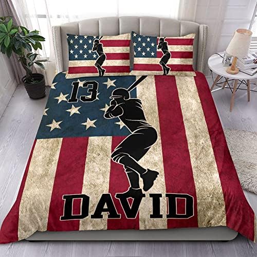 Personalized Baseball Duvet Cover Set for Boys 1