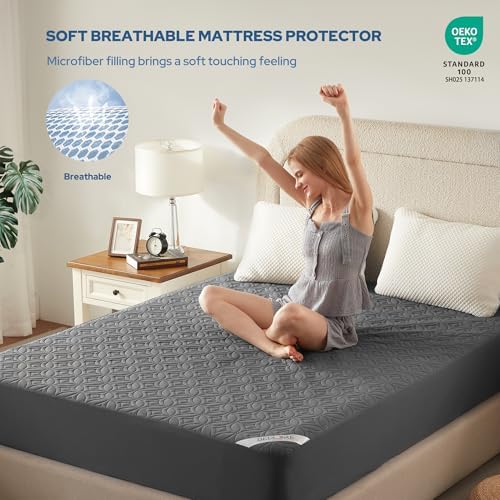 BEDLORE 2 Pack Twin Mattress Protectors with Deep Pocket and Waterproof Design
