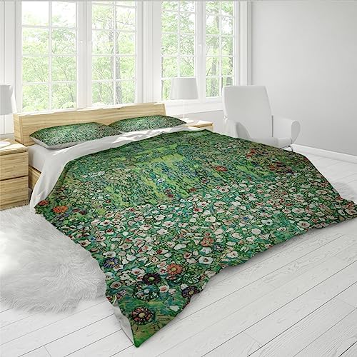 HOBBOY Garden Floral 3pc Duvet Cover Set with Pillow Shams