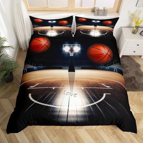 Jejeloiu Basketball Duvet Cover Set Kids Full Size