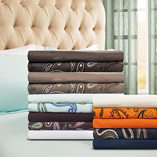 Superior Premium Cotton Flannel Duvet Cover Set - Grey Paisley FullQueen