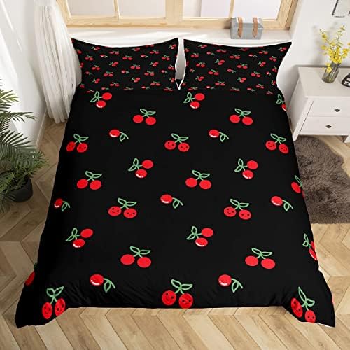 Erosebridal Kawaii Cherry Duvet Cover Set Twin