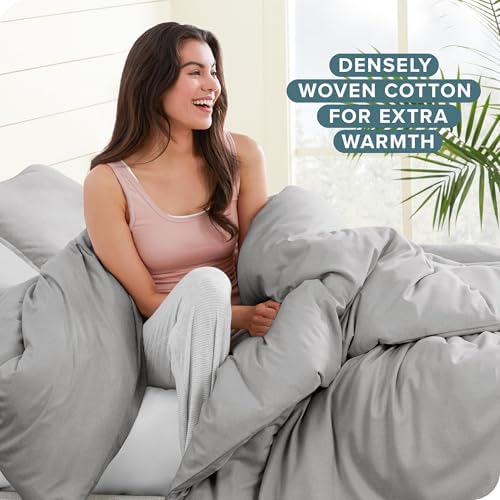Bare Home Flannel Duvet Cover Set - TwinTwin XL Light Grey