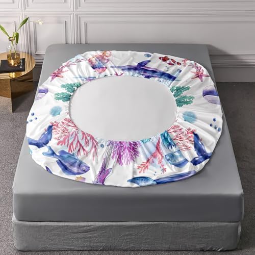 Whale Jellyfish Shark Bedding Set for Kids 4Pcs Twin