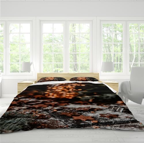 RIVINE New Year Christmas Duvet Cover Set 3 Pieces Gift