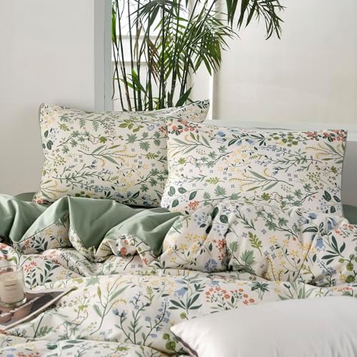 BUPIRD Queen Duvet Cover Set Floral 3 Pieces