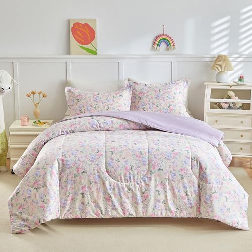 Joyreap 3Pcs Floral Cotton Comforter Set for Girls 1
