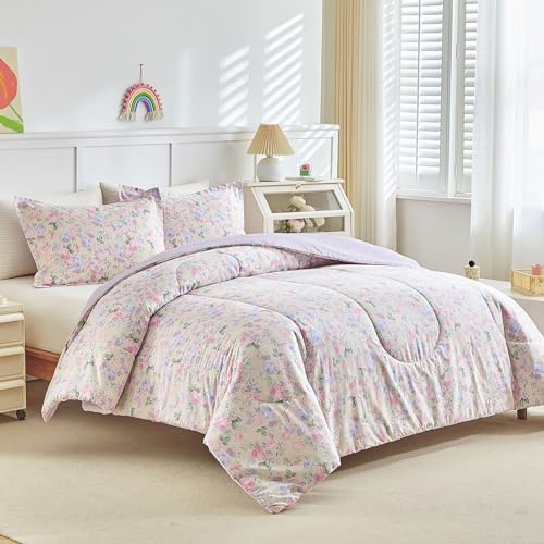Joyreap 3Pcs Floral Cotton Comforter Set for Girls 1