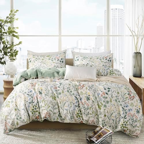 BUPIRD Queen Duvet Cover Set Floral 3 Pieces