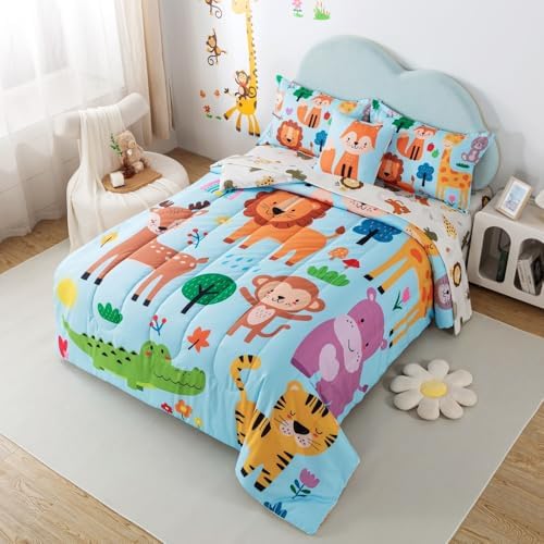 lishjekee Kids Animal Comforter Set Twin 6 Pieces 1