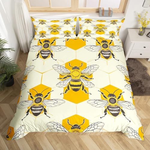 Feelyou Animal Bee Duvet Cover Set Twin Size 3D Print
