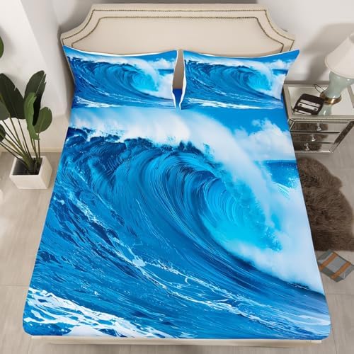 Feelyou Ocean Wave Fitted Sheet Set for Kids