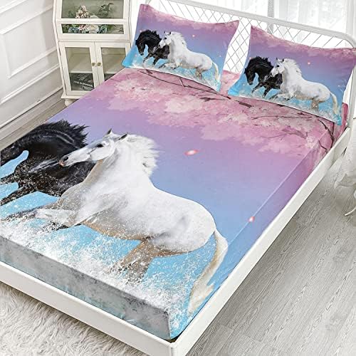Kids Horse Sheet Set with 3D Wild Animal Bedding