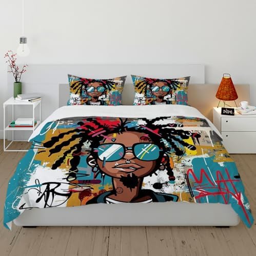 MUKULING Street Art Duvet Cover Set 3 Pieces