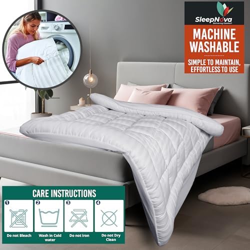 SLEEPNOVA Queen Mattress Topper 100 Cotton Breathable Cooling