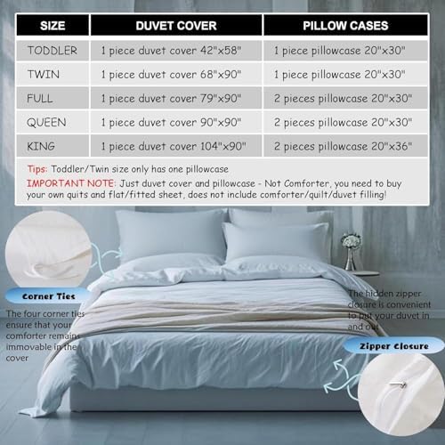 Erosebridal Grey Plaid Duvet Cover Queen