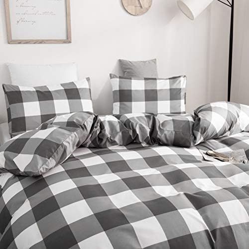 GETIANN Plaid Duvet Cover Set Queen 90x90 1