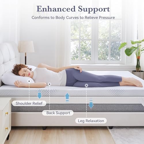 SINWEEK 3 Inch Gel Memory Foam Mattress Topper Full Size