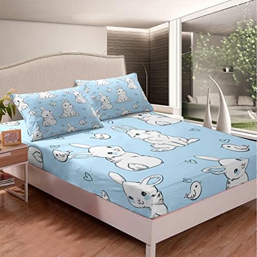 Feelyou Kids Rabbit Bed Sheet Set Twin Size 2Pcs