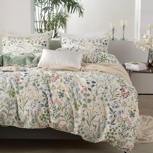 BUPIRD Queen Duvet Cover Set Floral 3 Pieces