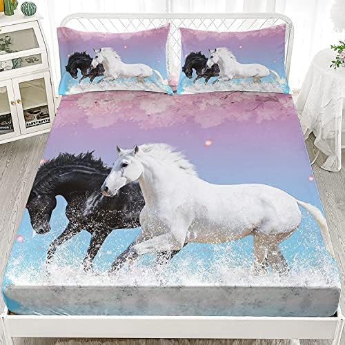 Kids Horse Sheet Set with 3D Wild Animal Bedding