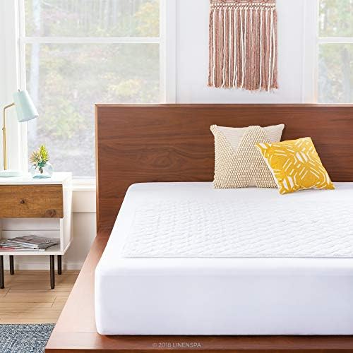 LINENSPA Waterproof Mattress Pad 44x52 Non-Slip Protector for Full Queen
