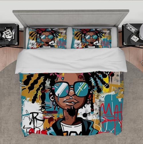 MUKULING Street Art Duvet Cover Set 3 Pieces