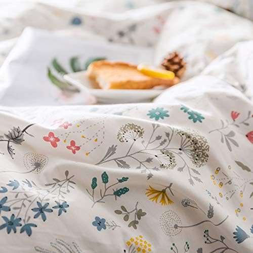 AMWAN Garden Floral Duvet Cover Set King Size 1