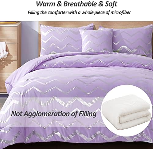 Menghomeus Glitter Metallic Comforter Set Twin 1