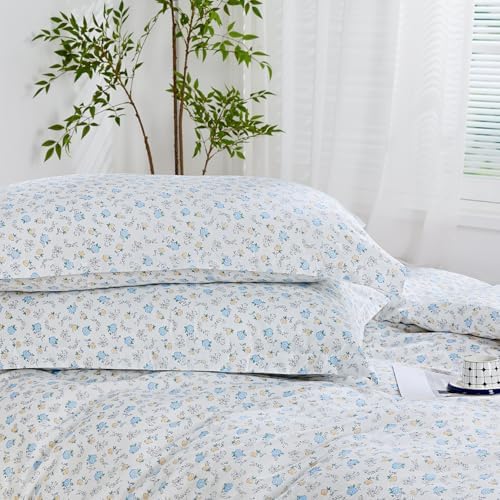 SAPHREAS Floral Duvet Cover Set Twin 2pcs with Zipper