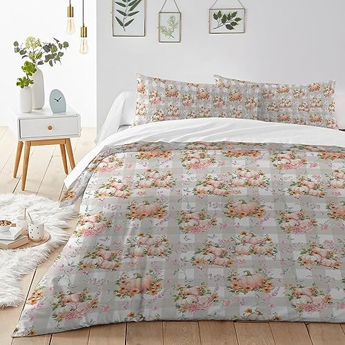 LooPoP Pink Pumpkin Duvet Cover Set 3PCS California King