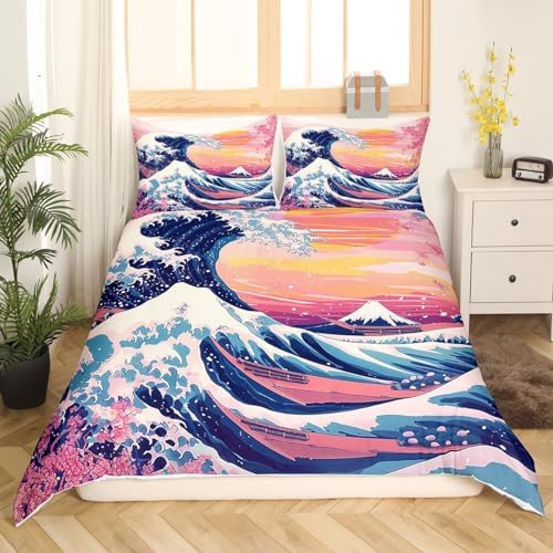 Manfei Ocean Wave Duvet Cover Set Twin Size 1