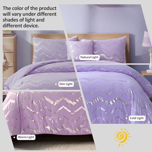 Menghomeus Glitter Metallic Comforter Set Twin 1