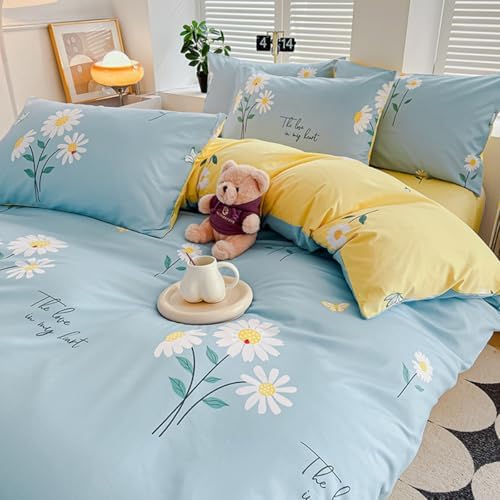 Dansunreve Boho Style Duvet Cover Set Twin Full 3 Piece Green Vine Print