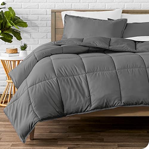 Bare Home Comforter Set with Duvet Cover Grey Twin Twin XL