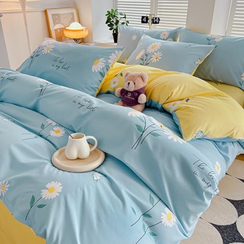 Dansunreve Boho Style Duvet Cover Set Twin Full 3 Piece Green Vine Print