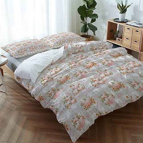 LooPoP Pink Pumpkin Duvet Cover Set 3PCS California King