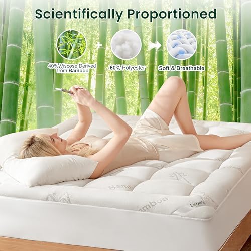 Loves Cabin Twin Mattress Topper Breathable Bamboo Rayon 900 GSM
