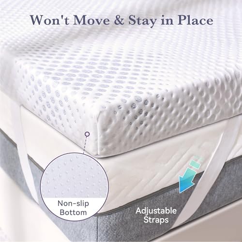 SINWEEK 3 Inch Gel Memory Foam Mattress Topper Full Size