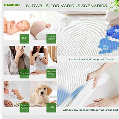 GRT King Waterproof Mattress Protector with Cooling Rayon Bamboo
