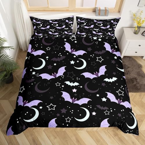 Halloween Bat Duvet Cover Set King Size
