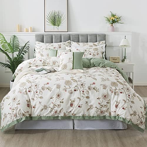 FADFAY Floral Duvet Cover Set 3PCS Shabby Chic