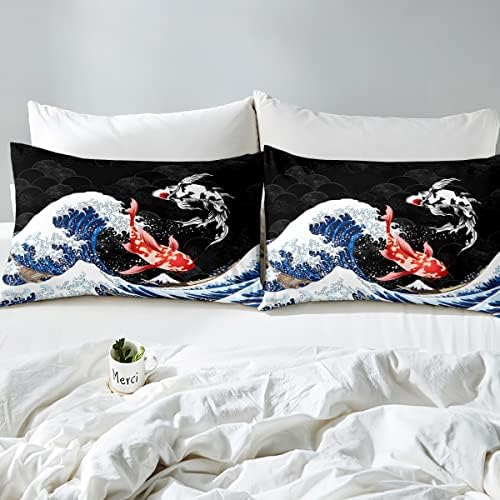 Feelyou Japanese Koi Duvet Cover Set Twin Size