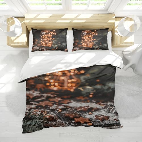 RIVINE New Year Christmas Duvet Cover Set 3 Pieces Gift