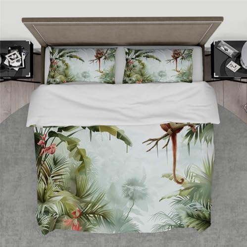 HOBBOY Tropical Rainforest Cartoon Monkey Duvet Set