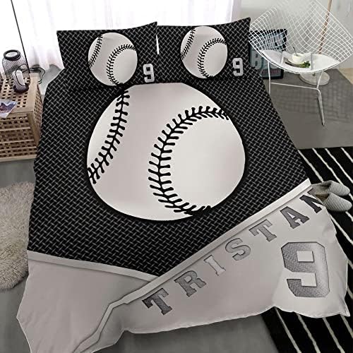 Personalized Baseball Duvet Cover Set for Boys