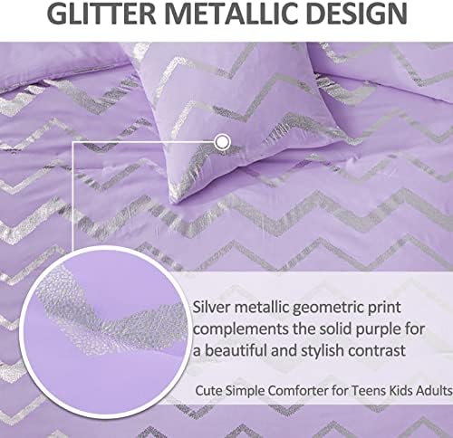 Menghomeus Glitter Metallic Comforter Set Twin 1