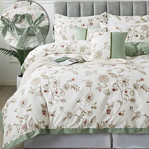 FADFAY Floral Duvet Cover Set 3PCS Shabby Chic