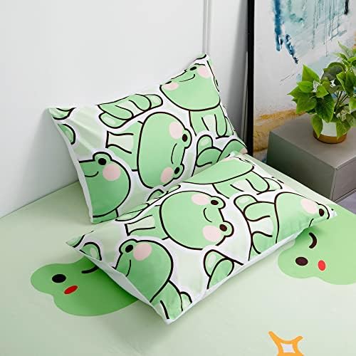 MUSOLEI 7 Piece Frog Comforter Set - Twin Size Kids Bedding